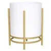 7.7in Metal Planter Stand White 1 7.7in Metal Planter Stand White -Furniture Series Store 7.7in metal planter stand white