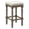 Ainsley Upholstered Tan Wood Counter Stool With Nailhead Trim, 26" -Furniture Series Store ainsley upholstered tan wood counter stool with nailhead trim 26
