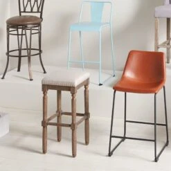 Ainsley Upholstered Tan Wood Counter Stool With Nailhead Trim, 26" -Furniture Series Store ainsley upholstered tan wood counter stool with nailhead trim 26 3