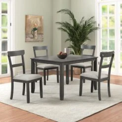 Anderson 5-Piece Dining Set, Grey 19 Anderson 5-Piece Dining Set, Grey -Furniture Series Store anderson 5 piece dining set grey 8