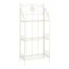 Antique White Metal Baker's Rack With Folding Shelves, 51" -Furniture Series Store antique white metal bakers rack with folding shelves 51