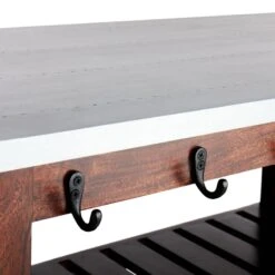 Antwerp Wood Bar Cart With Metal Top And Towel Hooks 11 Antwerp Wood Bar Cart With Metal Top And Towel Hooks -Furniture Series Store antwerp wood bar cart with metal top and towel hooks 3