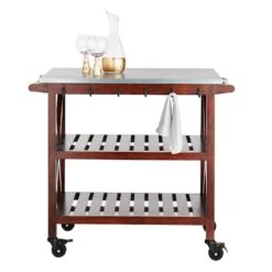Antwerp Wood Bar Cart With Metal Top And Towel Hooks 13 Antwerp Wood Bar Cart With Metal Top And Towel Hooks -Furniture Series Store antwerp wood bar cart with metal top and towel hooks 5