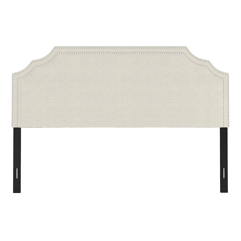 Belize Cream Nail Head Trim King Headboard 4 Belize Cream Nail Head Trim King Headboard - Image 2