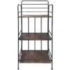 Black 3 Tier Metal Baker Rack With Folding Wood Top Shelves -Furniture Series Store black 3 tier metal baker rack with folding wood top shelves