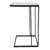 Black Metal C-Table With Light Wooden Top 1 Black Metal C-Table With Light Wooden Top -Furniture Series Store black metal c table with light wooden top
