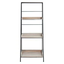Furniture Series Store -Furniture Series Store black metal folding rack with wood tray shelves 1