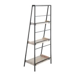 Black Metal Folding Rack With Wood Tray Shelves -Furniture Series Store black metal folding rack with wood tray shelves 2