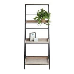 Black Metal Folding Rack With Wood Tray Shelves -Furniture Series Store black metal folding rack with wood tray shelves 5