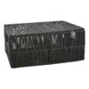 Black Paper Rope Storage Basket With Lid, Large -Furniture Series Store black paper rope storage basket with lid large