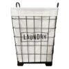 Black Square Metal Grid Laundry Hamper With Liner, Large -Furniture Series Store black square metal grid laundry hamper with liner large