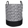 Black & White Triangle Print Laundry Hamper, Medium 1 Black & White Triangle Print Laundry Hamper, Medium -Furniture Series Store black white triangle print laundry hamper medium