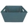Blue Y-Weave Plastic Storage Basket, Extra Large -Furniture Series Store blue y weave plastic storage basket extra large