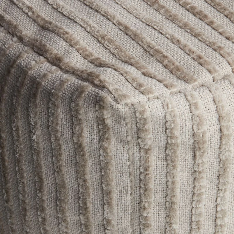 Bubble Dot Striped Pouf, Silver Birch 4 Bubble Dot Striped Pouf, Silver Birch - Image 2