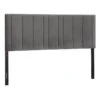 Chandler Grey Velvet Channeled King Headboard -Furniture Series Store chandler grey velvet channeled king headboard