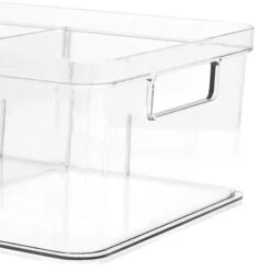 Clear Storage Bin With Divider, Medium 5 Clear Storage Bin With Divider, Medium -Furniture Series Store clear storage bin with divider medium 1