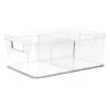 Clear Storage Bin With Divider, Medium 1 Clear Storage Bin With Divider, Medium -Furniture Series Store clear storage bin with divider medium