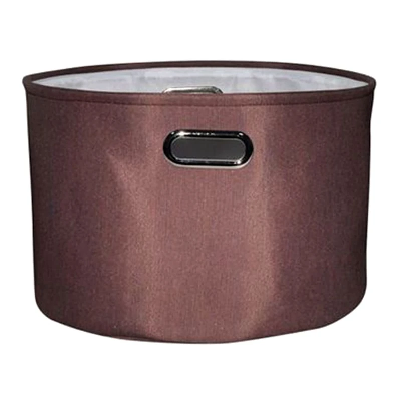 Cocoa Round Fabric Storage Basket, Large 3 Cocoa Round Fabric Storage Basket, Large
