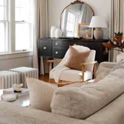 Cottage Thin Striped Ottoman 8 Cottage Thin Striped Ottoman -Furniture Series Store cottage thin striped ottoman 2