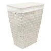 Cotton Rope Laundry Hamper With Removeable Liner, White -Furniture Series Store cotton rope laundry hamper with removeable liner white