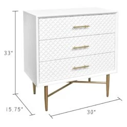 Crosby St 3-Drawer Studio Cabinet, White -Furniture Series Store crosby st 3 drawer studio cabinet white 3