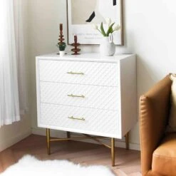 Crosby St 3-Drawer Studio Cabinet, White -Furniture Series Store crosby st 3 drawer studio cabinet white 4