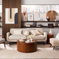 Crosby St Hadley Tufted Back Sofa, Taupe -Furniture Series Store crosby st hadley tufted back sofa taupe 3