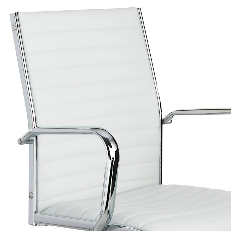 Crosby St Maxwell Adjustable Faux Leather Office Chair, White 5 Crosby St Maxwell Adjustable Faux Leather Office Chair, White - Image 3