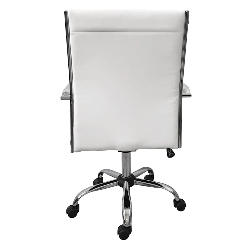 Crosby St Maxwell Adjustable Faux Leather Office Chair, White 6 Crosby St Maxwell Adjustable Faux Leather Office Chair, White - Image 4