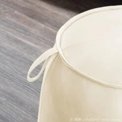 Crosby St Rowan Cream Faux Leather Ottoman -Furniture Series Store crosby st rowan cream faux leather ottoman 5