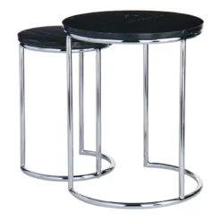 Crosby St Set Of 2 Essex Black Marble Nesting Tables -Furniture Series Store crosby st set of 2 essex black marble nesting tables 1