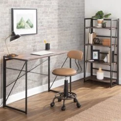 Dakota Black & Brown Industrial Modern Office Desk -Furniture Series Store dakota black brown industrial modern office desk 6