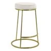 Deena White Velvet Counter Stool With Gold Base -Furniture Series Store deena white velvet counter stool with gold base