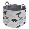 Dinosaur Print Round Storage Bin, Medium