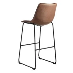 Drake Modern Faux Leather Industrial Barstool, Espresso -Furniture Series Store drake modern faux leather industrial barstool espresso 2