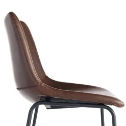 Drake Modern Faux Leather Industrial Barstool, Espresso -Furniture Series Store drake modern faux leather industrial barstool espresso 3