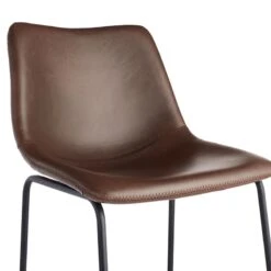 Drake Modern Faux Leather Industrial Barstool, Espresso -Furniture Series Store drake modern faux leather industrial barstool espresso 4