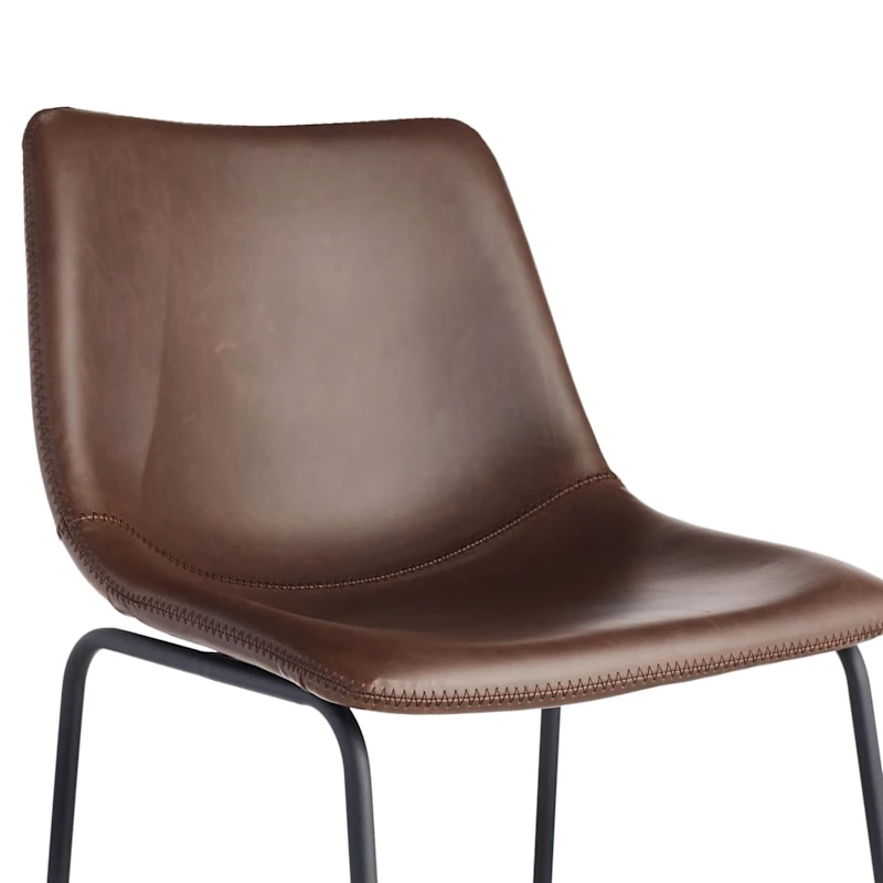 Drake Modern Faux Leather Industrial Counter Stool, Espresso 7 Drake Modern Faux Leather Industrial Counter Stool, Espresso - Image 5