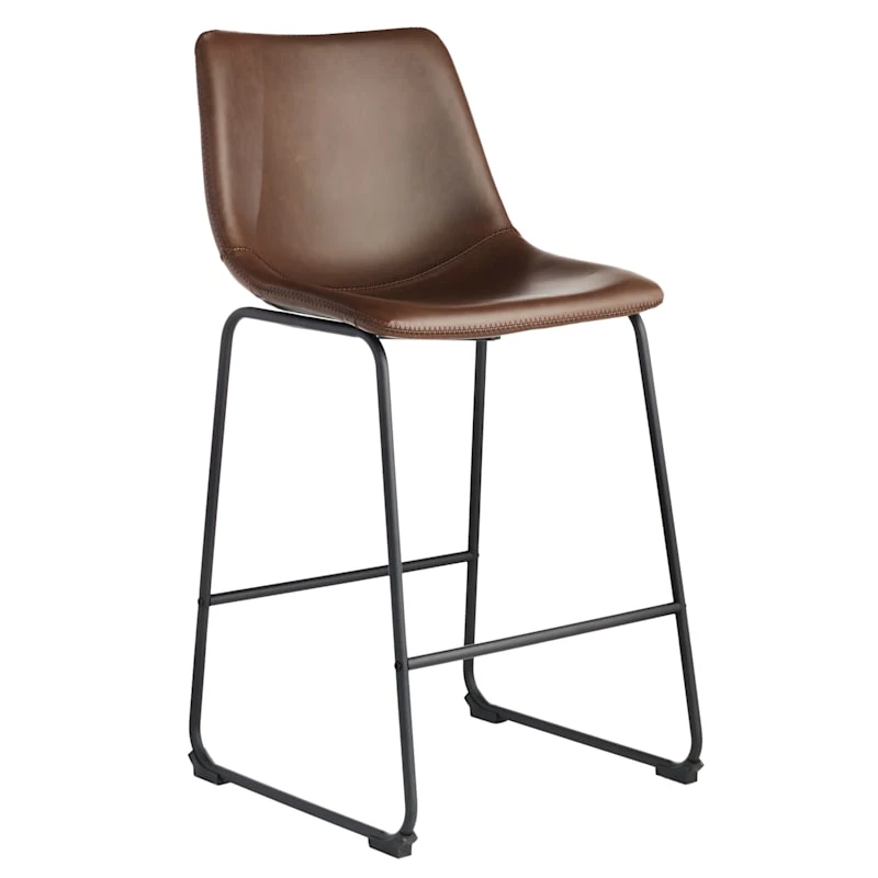 Drake Modern Faux Leather Industrial Counter Stool, Espresso 3 Drake Modern Faux Leather Industrial Counter Stool, Espresso