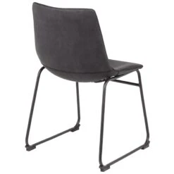 Drake Modern Industrial Faux Leather Dining Chair, Dark Grey 11 Drake Modern Industrial Faux Leather Dining Chair, Dark Grey -Furniture Series Store drake modern industrial faux leather dining chair dark grey 3