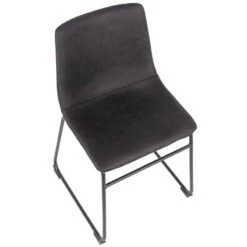 Drake Modern Industrial Faux Leather Dining Chair, Dark Grey 13 Drake Modern Industrial Faux Leather Dining Chair, Dark Grey -Furniture Series Store drake modern industrial faux leather dining chair dark grey 5