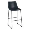 Drake Navy Blue Faux Leather Barstool -Furniture Series Store drake navy blue faux leather barstool