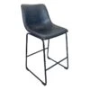 Drake Navy Blue Faux Leather Counter Stool