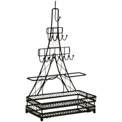 Eiffel Tower Matte Black Wire Decorative Jewelry Stand
