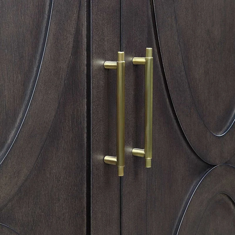 Ezra 2-Door Dark Brown Cabinet With Gold Handle 5 Ezra 2-Door Dark Brown Cabinet With Gold Handle - Image 3