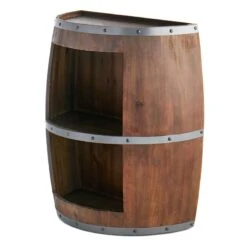 Faux Wine Barrel 2 Tier Display Shelf 11 Faux Wine Barrel 2 Tier Display Shelf -Furniture Series Store faux wine barrel 2 tier display shelf 2