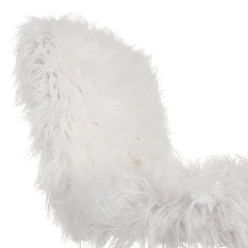 Fiona Adjustable Office Chair, White Faux Fur 5 Fiona Adjustable Office Chair, White Faux Fur - Image 3