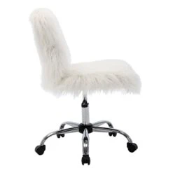 Fiona Adjustable Office Chair, White Faux Fur 14 Fiona Adjustable Office Chair, White Faux Fur -Furniture Series Store fiona adjustable office chair white faux fur 4