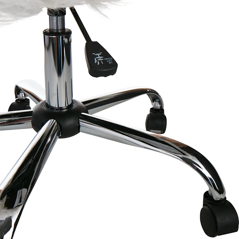 Fiona Adjustable Office Chair, White Faux Fur 10 Fiona Adjustable Office Chair, White Faux Fur - Image 8