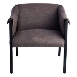 Found & Fable Axl Grey Faux Leather Armchair -Furniture Series Store found fable axl grey faux leather armchair 2
